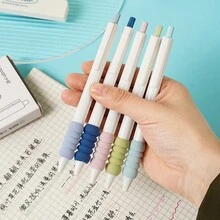 2 支随机混合海绵握把圆珠笔，现代简约设计，多种颜色可满足您的需求。适合日常使用和更换 - 彩色 - 查看 9
