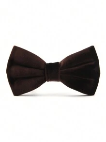 1 pieza Corbatín de hombre de poliéster sólido de terciopelo de alta gama, para boda, fiesta, banquete, atuendo formal, otoño/invierno