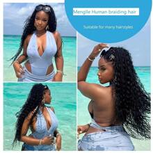 Menschliches Flechtenhaar 12A Tiefe Wellen-Bulk-Echthaar 100g 18 Zoll Lockiges Menschenhaar für Boho-Zöpfe Haarverlängerungen ohne Einschlag 2 Zöpfe pro Packung Nasses und welliges Menschenhaar Flechtenhaar Natürliches Schwarz 14-28 Zoll - SNatural - Übersicht 6