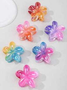 1/6 sztuk Gradient Color Frangipani Flower Hair Clip, słodkie i proste akcesoria do włosów do koków, prezent - Wielokolorowe - Zobacz 10