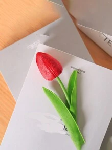 4pcs Artificial PU Mini Tulip, Wedding Photography Prop, Home Decor Fake Flowers