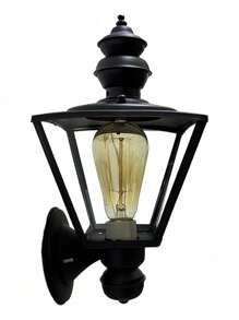 Lampara De Pared, Luz Ideal, Farol 4 Lados Para Muro. - Negro - Ver 1