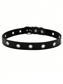 1pc Punk Gothic Rivet Choker Necklace, Sexy Black & White Collar Necklace, Adequado para o dia a dia feminino, roupa de festa, festa de Natal, aniversário criativo, presente de dia dos namorados, mãe, mãe, dia das mães, presente