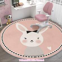 1 块粉色兔子创意图案地毯，质地光滑，适合客厅、卧室、床边地毯，可洗防滑，适用于客厅、卧室、书房、餐厅、家庭办公室、入口室内装饰地毯 - 粉色 - 查看 13