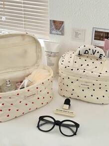 大容量定制化妆包，手提式，旅行便携大容量化妆包，女士化妆包，可收纳化妆品、护肤品、洗漱用品、化妆刷等，适合商务旅行、度假、日常居家使用、节日庆典，波西米亚风格，也适合海滩、浴室和卧室使用，大容量 - 彩色 - 查看 4