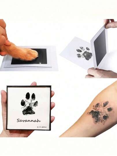 Pet Paw Print Ink Pad For Dogs And Cats, Touchless Ink Pad Pet Footprint Pad For Memorial Supplies.