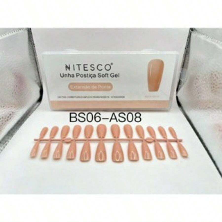 KIT240 Soft Gel False Nail Ballerina In Transparent Gel Acrylic Gel Nitesco - Mocha Brown - View 1
