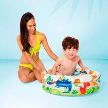 Dino Inflatable Children's Pool With 3 Rings 28 Liters - Intex - Nhiều màu - Xem 2