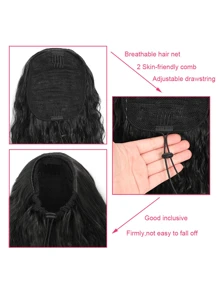 Pferdeschwanz-Extension, 18/26/30 Zoll Ziehverschluss Pferdeschwanz Haarverlängerungen synthetisch langes lockiges welliges Haar Extensions Pferdeschwanz dicke Haarteile für Frauen, 1B