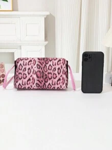 YL Women's New Fashion Leopard Print Phone Crossbody Bag