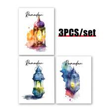 3pcs Canvas Wall Posters,Star Moon Decoration Posters, Holiday Decoration Gift,Wall Arts Decorative Murals, Home Decor,Bedroom Living Room Hallway Decoration,Poster Art Rama Decoration Gifts Birthday Graduation - Multicolor - View 4