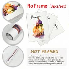 3pcs Canvas Wall Posters,Star Moon Decoration Posters, Holiday Decoration Gift,Wall Arts Decorative Murals, Home Decor,Bedroom Living Room Hallway Decoration,Poster Art Rama Decoration Gifts Birthday Graduation - Multicolor - View 6