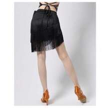 Fringe Dance Skirts For Women Teens Ballroom Latin Pencil Wrap Skirt Festive Rave Mini Skirt - Multicolor - View 13