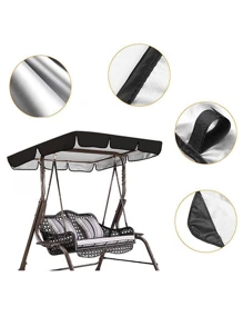1pc Outdoor Swing Canopy, Garden Patio Yard Swing Top Cover, Oxford Cloth With Waterproof Silver Coating, Protects Swing From Rain, Snow, Dust And Leaves, All-Season (5000mm Waterproof)