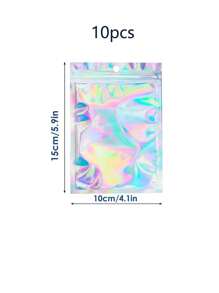 Holographic Colorful Self-Sealing Bags For Jewelry Gift Packaging, Perfect For Holiday Storage And DIY Projects, Thickened OPP Material, Resealable Multi-Purpose Seal Bags Ideal For Christmas, Thanksgiving, New Year, And Valentine's Day Gifts, Stylish Transparent Storage Solution For Accessories And Back To School Essentials