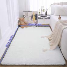 1 件柔软蓬松矩形地毯，厚毛绒地毯，适用于卧室、客厅、防滑防摔大号和小号地毯