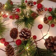 1 dây đèn hình nón thông Giáng sinh dài 2m/78,7in, quả mọng đỏ & hình nón thông, đèn LED chạy bằng pin dùng cho gia đình, lò sưởi, bối cảnh, cửa sổ, tiệc tùng, trang trí Giáng sinh, trang trí phòng, trang trí Giáng sinh, đèn Giáng sinh, trang trí phòng ngủ, trang trí nhà, trang trí tiệc, lễ hội ngày lễ, quà tặng Giáng sinh, lễ tạ ơn, đồ trang trí cây thông Noel - ánh sáng ấm áp - Xem 11