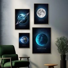 HALFLEMART 1 pieza Póster de lienzo con galaxia espacial, para decoración de sala de estar y dormitorio