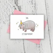 河马生日贺卡，有趣可爱的动物贺卡，送给男朋友、女朋友、丈夫、妻子、她的生日礼物，不寻常的物品，礼品卡 - 多色 - 查看 6