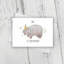 河马生日贺卡，有趣可爱的动物贺卡，送给男朋友、女朋友、丈夫、妻子、她的生日礼物，不寻常的物品，礼品卡 - 多色 - 查看 5