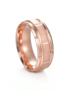 1pc 8mm Men's Stainless Steel Geometric Angled Edge Ring - Fashion Geometric Ring - View 13