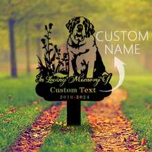 1 pieza Señal personalizada memorial de metal de San Bernardo, Señal memorial de jardín personalizado de metal de Samoyedo, Marcador de tumba personalizado de mascota con nombre, Decoración personalizada de estaca memorial de San Bernardo, Decoración personalizada de estaca memorial de Samoyedo, Regalo de pésame por pérdida de perro