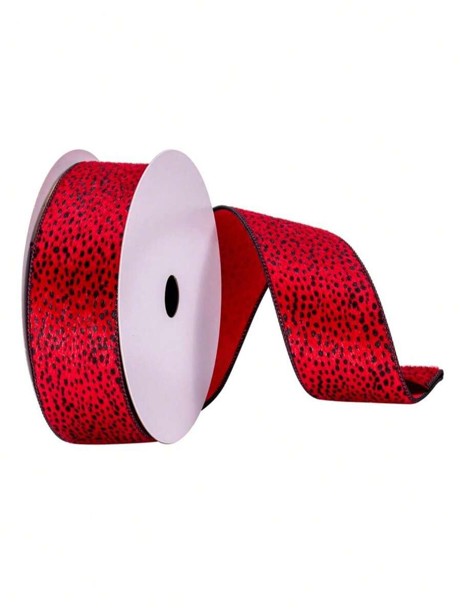 2.5 In. X 10 Yards Red Cheetah Ribbon | SHEIN USA