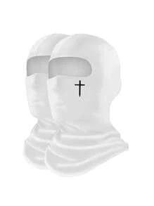 2 件男女通用拉法帽面罩，适合骑行、骑摩托车、日常使用、徒步旅行、滑雪、旅行 - 彩色 - 查看 2