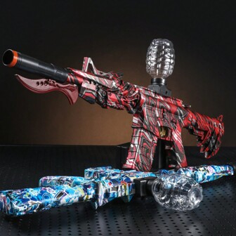 Emocionante juguete lanzador de bolas eléctrico M416 - Acabado metálico de alta velocidad, recargable con gafas - Regalo perfecto para fiestas de cumpleaños, verano y Pascua (Balas no incluidas)