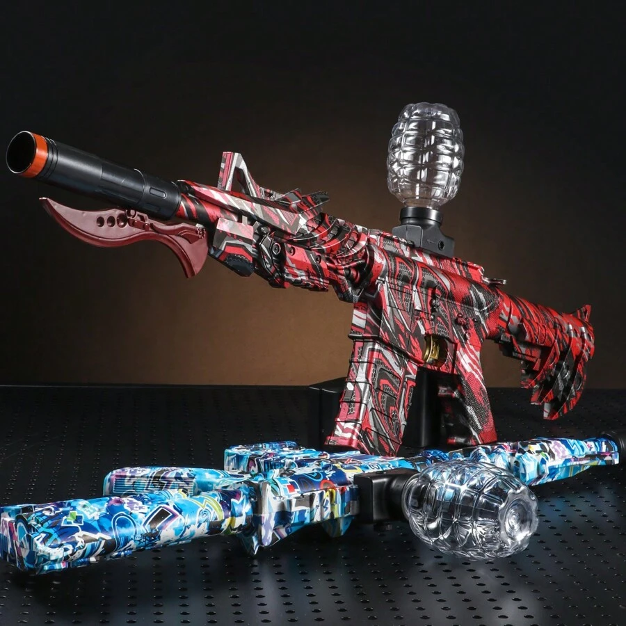 激动人心的 M416 电动球爆破玩具 - 高速、金属饰面、可充电，带眼镜 - 夏季生日复活节派对的完美礼物（不含子弹）