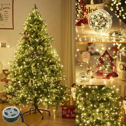 Holiday Decorative Lights, Christmas Tree Lights, Warm White/Multi-Color/White Light, Extended Multi-Size String Lights, Battery Powered/8 Function Modes USB Powered/Plug-In Fairy Lights & Starry Lights, Suitable For Christmas Trees, Parties, Weddings, Indoor & Outdoor Decoration Christmas Decoration XMAS Decor Christmas Tree Gift Decor Thanksgiving Wedding Autumn Decor Birthday Decorations For Gifts Party Supplies Indoor Outdoor Garden Holiday Festival Decor Halloween Ornaments