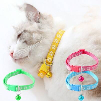 Pet Cat Collar With Bell, Multi-Color Options Cat Chain Collar Pendant Necklace For Cats And Dogs