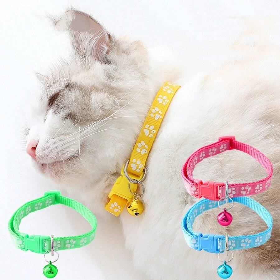 Pet Cat Collar With Bell, Multi-Color Options Cat Chain Collar Pendant Necklace For Cats And Dogs - Multicolor - View 1