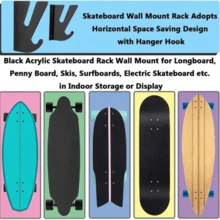 1 Giá để ván trượt Acrylic, Giá trưng bày ván trượt, Giá để ván trượt gắn tường, Cũng có thể dùng làm móc treo đồ - Nhiều màu - Xem 6