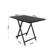 Living And Home Folding Wooden Dining Table - Black 100cm W x 60cm D x 74cm H - 查看 10
