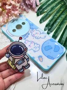 Redmi A3 Case With Glitter Pattern And Pop-Up Included - Blue - View 4