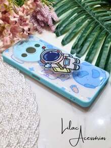 Redmi A3 Case With Glitter Pattern And Pop-Up Included - Blue - View 3