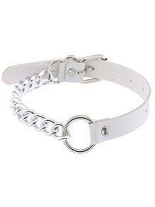 1pc Punk Gothic Rivet Choker Necklace, Sexy Black & White Collar Necklace, Adequado para o dia a dia feminino, roupa de festa, festa de Natal, aniversário criativo, presente de dia dos namorados, mãe, mãe, dia das mães, presente