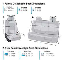 Juego completo de fundas de asiento de coche de tela: fundas de asiento de automóvil de ajuste universal, fundas de asiento delantero de respaldo bajo, funda de asiento trasero sólido, funda de asiento de coche lavable para SUV, sedán y furgoneta gris