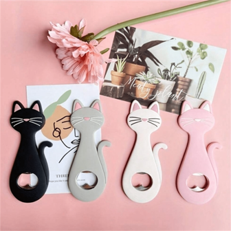 Cute Cat Black Pink Gray White Bottle Opener Cat Claw Creative Refrigerator Beer Cap Bottle Opener Kitchen ToolMagnetic Fridge Hanger For Home Bars And Parties