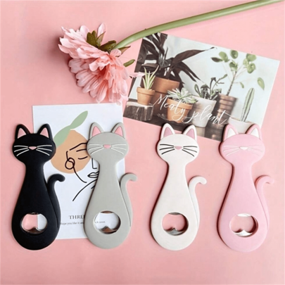 Apribottiglie creativo a forma di zampa di gatto, nero, rosa, grigio e bianco, apribottiglie magnetico per frigorifero, utensile da cucina per bar e feste domestiche
