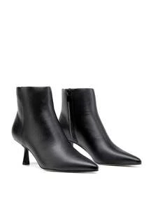 Women's Booties Pointed Toe Side Zipper Ankle Boots For Office & Everyday Wear - 黑色 - 查看 7