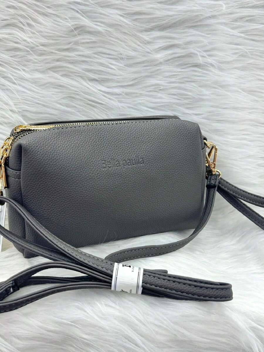 Women's Adjustable Crossbody Bag With 3 Compartments And Strap, Small Lightweight Bag - 灰色 - 查看 1
