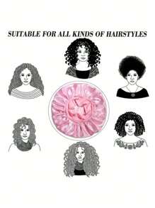 2/4 pezzi Cuffia da notte in seta, cuffie da notte in raso, cuffia da notte in seta con fascia elastica morbida, avvolgimento per capelli in seta per capelli ricci (Nero e Rosa)