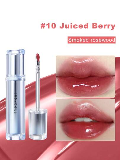JUDYDOLL WATERY LIP GLOSS 2.4g, Hydrating Lip Essence Glossy Mirror Lip Gloss, Non-Stick Cup, Suitable For Self-Use, Gifting, Beginners, Beach Travel, Holiday, Date, Wedding Essentials, Wedding Guest, Bachelorette Party, Feminine Makeup, Natural Everyday Makeup, Sweet Makeup, Blood Color Makeup, Date Makeup