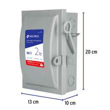 INTERRUPTOR DE SEGURIDAD 2 POLOS 30 AMP VOLTECK 46020 - Plateado - Ver 3