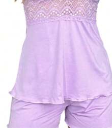 Baby Doll Short Dool Feminine Breastfeeding Lace: Postpartum Comfort With Elegance - 203 - 紫丁香色 - 查看 1