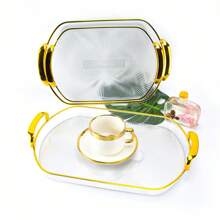 3 pezzi Set di vassoi acrilici per frutta/caramelle/spuntino, di forma ovale, piatti da portata decorativi per feste, antipasti, ristoranti, cucina, regalo di Natale