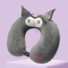Miniso Gối du lịch Sanrio Kuromi Memory Foam, thiết kế hình chữ U tiện dụng với họa tiết đầu lâu màu đen và hồng, chất liệu, hoàn hảo cho các chuyến bay dài, đi làm và ngủ trưa ở văn phòng (1 chiếc) - màu đen - Xem 1