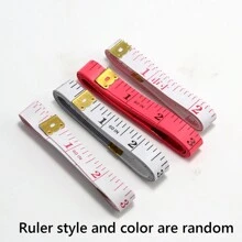 (1/5) قطعة شريط قياس مرن من الألياف الزجاجية بطول 1.5 متر /60 بوصة للخياطة والتفصيل والتفيت، مقياس مزدوج (لون وتصميم عشوائي)